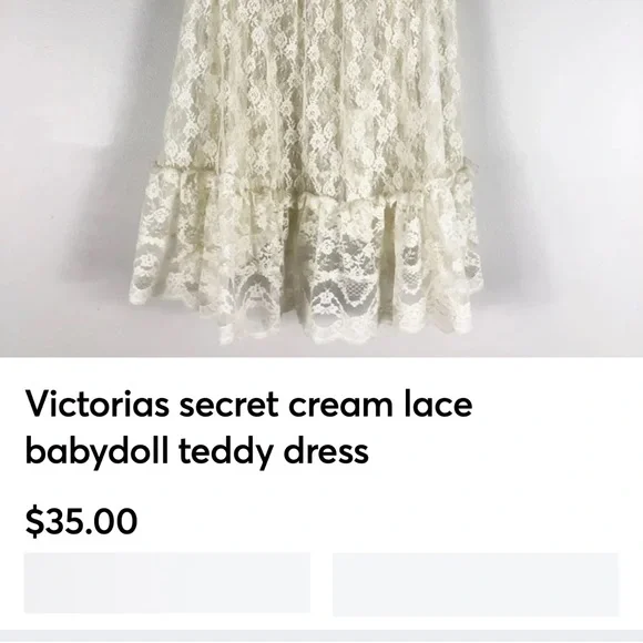 Victoria's Secret Cream Lace Chemise